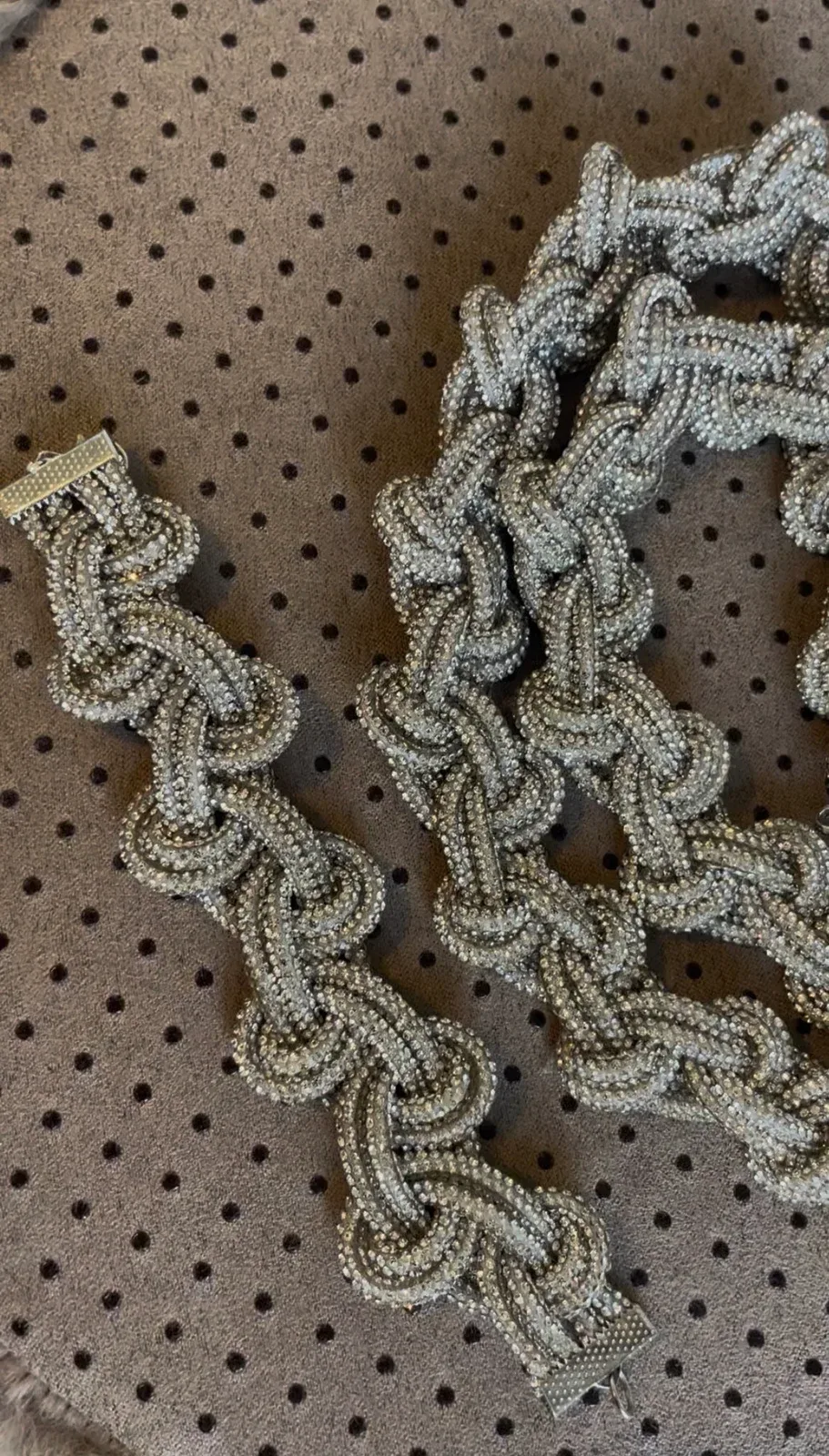 Rhinestone cord bracelet “Heart”